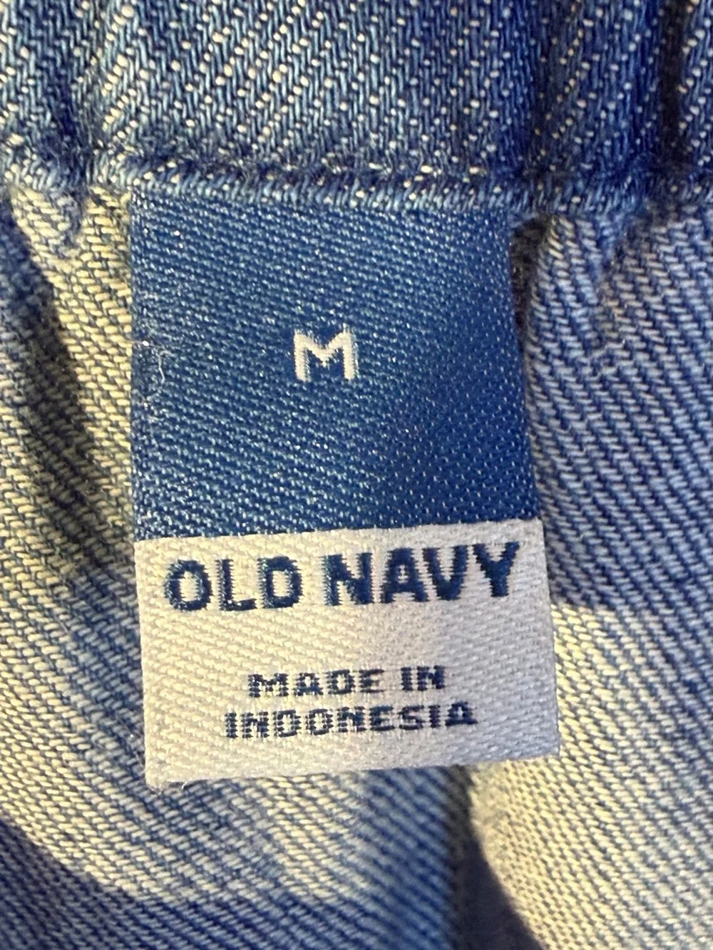 Old Navy Blue Tiered Denim Peasant Blouse